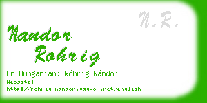 nandor rohrig business card